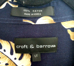 Croft &amp; Barrow S/L Patterned Shirt Men&#39;s Large Tall Hawaiian Casual Navy - $13.56