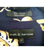 Croft &amp; Barrow S/L Patterned Shirt Men&#39;s Large Tall Hawaiian Casual Navy - $18.54 CAD