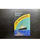 1938 CRUISE - CANADIAN PACIFIC - THE DUCHESSES STEAM SHIP - $135.69 CAD