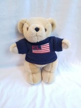 Vintage 1996 Ralph Lauren Polo 15&quot; Teddy Bear USA Stuffed Plush Flag Sweater - £19.47 GBP