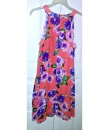 Betsey Johnson Women&#39;s Size 8 Dress Halter Peach Pink with Colorful Flowers - £34.69 GBP