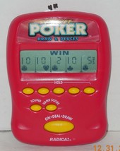 Vintage 1997 Radica Pocket Poker Draw &amp; Deuces  Electronic Handheld Travel Game - £19.00 GBP