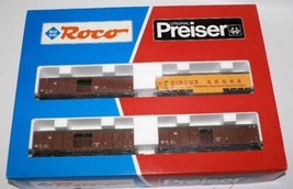 Vintage HO 1:87 Scale ROCO 44009 Preiser 30726 Circus Krone Freight Car Set - £131.89 GBP