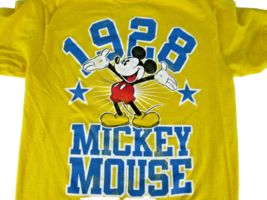 Disney Mickey Mouse 1928 T-Shirt  Kids Size Medium Yellow Vintage Look - £11.59 GBP
