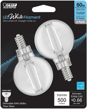 Feit BPG1660950WFIL2 LED Bulb White Filament G16.5 E12 (Candelabra) Daylight 60W - £10.97 GBP