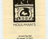 Houlihan&#39;s Menu North Star Mall San Antonio Texas 1995 - £14.01 GBP