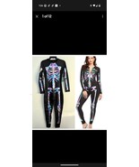 Skeleton Iridescent Black Jumpsuit Medium Tipsy Elves Costume Womens NWT - $526.87 MXN
