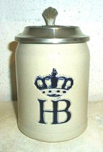 Hofbrau Munich salt-glazed lidded German Beer Stein - £9.77 GBP