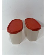 Set of 2 Tupperware Modular Mates Oval #2 Red Lid 4.75 cups 1.1 L Style ... - $13.85