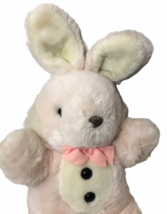 Vintage Bunny Rabbit White Light Pink mix Plush JC Penny Scarborough Bow 17&quot;  - £47.54 GBP