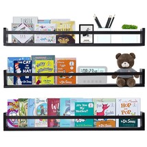 Hanging Nursery Bookshelves For Wall Black Kids Bookshelf Baby Book Shelf Organi - £91.89 GBP