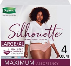 Depend Silhouette Incontinence and Postpartum Underwear for Women, Maximum Absor - £28.76 GBP