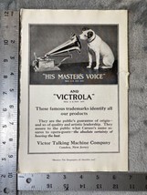 1920 Victrola His Master Voice Vintage Print Ad  also  Essex Motors Fine... - £3.51 GBP