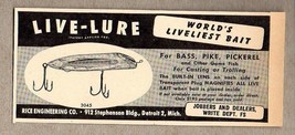 1947 Print Ad Live-Lure Fishing Lures Rice Engineering Detroit,MI - £6.65 GBP