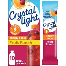 Crystal Light Energy Boost Fruit Punch Drink Mix, 10 ct On-the-Go Packets - $111.55 MXN