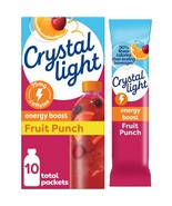 Crystal Light Energy Boost Fruit Punch Drink Mix, 10 ct On-the-Go Packets - $5.93