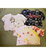 *SALE!* 3~Womens Crop Tops Aeropostale Gildan S/S Tie Dye Shirts sz. L *... - £17.68 GBP