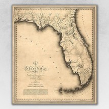 16&quot; X 20&quot; C1823 Early Map Of Florida  Vintage  Poster Wall Art - $50.49