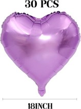 18&quot; Purple Heart Shaped Helium Mylar Balloons, 10 ct Balloon Party Decorations - $8.90