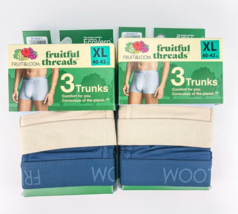 Fruit Of The Loom Fruitful Threads Mens 3pk Trunks Underwear Size XL Lot... - £25.08 GBP