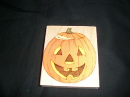 Hero Arts Giant Pumpkin Halloween Jack-o-Lantern H276 Wood Mounted Rubber Stamp - £7.18 GBP