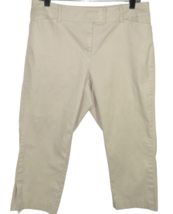 Lane Bryant Beige Cotton Blend Capri Pants, Pockets, Plus Size 14 - £13.36 GBP