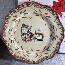 Temptations by Tara Holiday Santa Platter Hand painted Hand crafted 15&quot; - £19.13 GBP