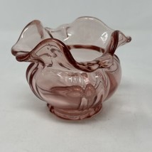 Fenton? Pink Ruffled Art Glass Bowl 3.5&quot; x 4.5&quot; - £15.81 GBP