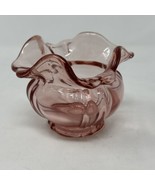Fenton? Pink Ruffled Art Glass Bowl 3.5&quot; x 4.5&quot; - £15.55 GBP