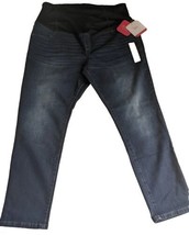 INGRID &amp; ISABEL 18/34 29 Inseam Maternity Dark Wash Crossover Panel Skinny Jeans - £27.92 GBP