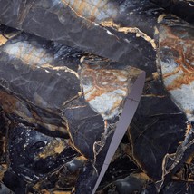 24&quot;X 200&quot; Black Marble Peel And Stick Contact Paper, Ekmxmax Black And Gold - £34.47 GBP