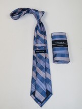 Men's  Nautica Tie and Hankie Set Woven Silky Feel #Nautica-4 Lavender Blue image 5