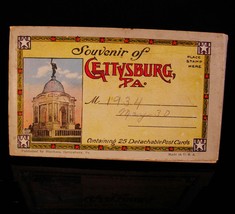 1934 Gettysburg postcard book - souvenir vintage postcards -  full of history -  - £27.52 GBP