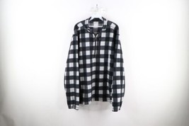 New Duluth Trading Co Mens Size XL Half Zip Fleece Pullover Sweater Black Plaid - £50.27 GBP