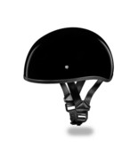 Daytona Helmets Skull Cap W/O Visor- Gloss Black Motorcycle DOT Helmet D1-ANS - £62.26 GBP - £64.39 GBP