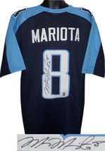 Marcus Mariota signed Blue Custom Stitched Pro Style Football Jersey XL #8 (blac - £87.63 GBP