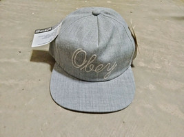 OBEY Cap Hat Buckle Back Sample Needle Embroidered Logo OSFA NWT Urban Grey - £19.74 GBP