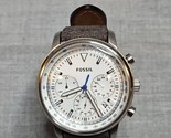 Fossil Men&#39;s Watch FS5348 111809 White Face Leather Band - $47.49