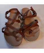 Esprit Judy Strappy Sandals Womens Sz. 7M Brown Tan Summer Beach Pool - €9,41 EUR