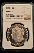 #37 Blue Chip Quality 1880-S Morgan Silver Dollar NGC MS65 Proof Like - £541.05 GBP