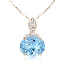 ANGARA Natural 2.29Ct East-West Aquamarine Pendant wi... - £1,362.74 GBP