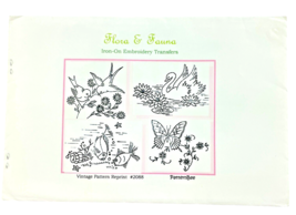PatternBee Embroidery Iron-On Transfers Vintage Pattern Swan Bird Fish B... - $233.70 MXN