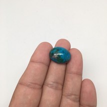 16 cts Natural Oval Shape Flat Bottom Chrysocolla Cabochon From Mexico, CC71 - £6.39 GBP