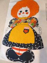 Vintage Raggedy Carolyn Fabric Panel Cut &amp; Sew Doll Pillow Spring Mills - $8.70