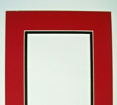 Photo Mat 11x14 multi opening for 8x10 photo and 1.5x4 red with black liner - £9.45 GBP