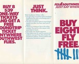 Southwest Airlines 1985 Buy Eight Fly Free Brochure and Letter - $27.72