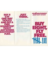 Southwest Airlines 1985 Buy Eight Fly Free Brochure and Letter - £21.81 GBP