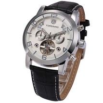 Forsining Men&#39;s Watches Automatic/Mechanical/Leather Strap Dial Date Year Month  - £70.50 GBP