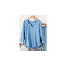 Norm Thompson Womens Sesoire Luxe Knit Sleep Top Size Large Color Blue - £34.61 GBP