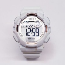 TIMEX Unisex Digital Indiglo Watch Alarm Chronograph Day/Date White Sili... - £14.64 GBP